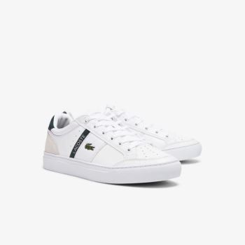 Lacoste Courtline Leather and Textile Sneakers - Tenisky Pánské Bílé | CZ-Qpqd2o